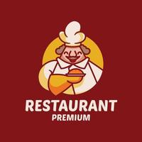 diseño de logotipo de mascota de restaurante de chef simple vector