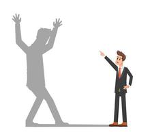 A businessman that is not afraid of his own shadow vector