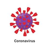 Coronavirus COVID-19 cell isolated on white background. Vector icon illustration.