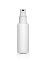 Plastic spray bottles isolated on white background photo
