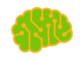 vector design, illustration, icon or symbol of advanced human brain shape