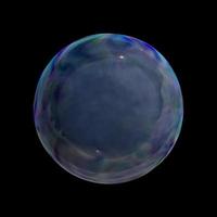 Transparent soap or water bubble on black background photo