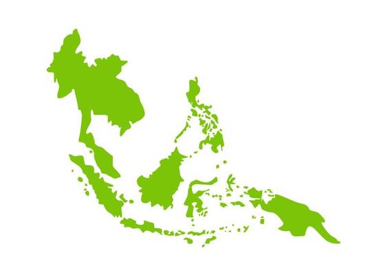 Southeast asia map shape vector, illustration, icon or symbol design