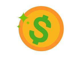 dollar coin shape icon or symbol design vector