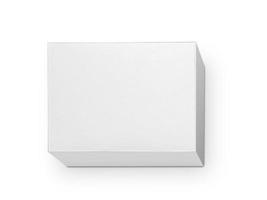 blank packaging white cardboard box isolated on white background ready for packaging design photo