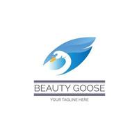 Beauty Goose swan logo template design for brand or company and other vector