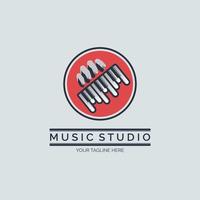Finger Piano tuts music studio logo design template for brand or company and other vector