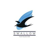 Swallow Bird flying logo template design for brand or company and other vector