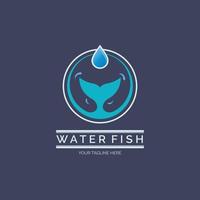 water fish tail logo template design for brand or company and other vector