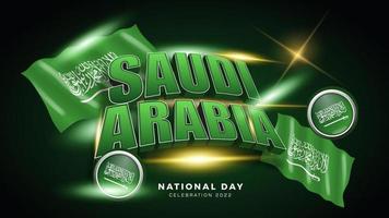 Happy saudi arabia national day,  Anniversary poster design. vector