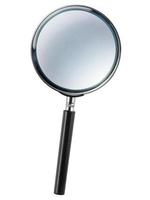 Magnifying glass isolated on white background photo