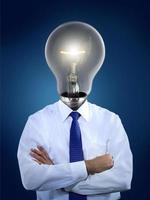 lamp head businessman have got an idea photo