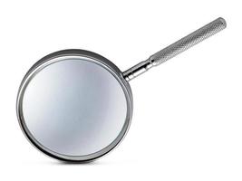 Magnifying glass isolated on white background photo