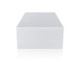 blank packaging white cardboard box isolated on white background ready for packaging design photo