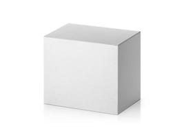 blank packaging white cardboard box isolated on white background ready for packaging design photo