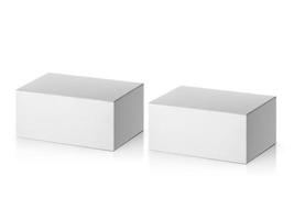 blank packaging white cardboard box isolated on white background ready for packaging design photo