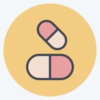 Icon Pills. suitable for education symbol. color mate style. simple design editable. design template vector. simple illustration vector