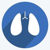 Icon Lungs. suitable for education symbol. long shadow style. simple design editable. design template vector. simple illustration vector
