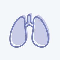 pulmones de icono. adecuado para el símbolo de la educación. estilo de dos tonos. diseño simple editable. vector de plantilla de diseño. ilustración sencilla