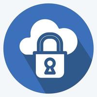 Icon Private Cloud. suitable for Security symbol. long shadow style. simple design editable. design template vector. simple illustration vector