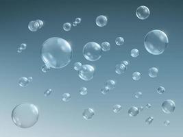 burbujas transparentes de jabón o agua foto