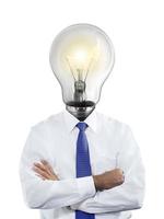 lamp head businessman have got an idea photo