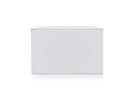 blank packaging white cardboard box isolated on white background ready for packaging design photo