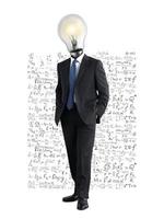 lamp head businessman have got an idea photo