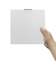 Box in hand on white background isolation photo