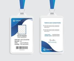 identidad moderna empleado abstracto profesional, diseño de tarjeta de identificación de oficina corporativa, plantilla de diseño de tarjeta de identificación simple y limpia