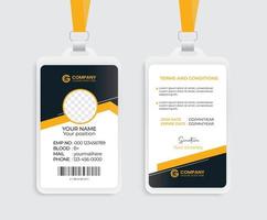plantilla de tarjeta de identificación de empleado de empresa corporativa moderna y creativa