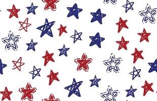 Presidents day, Independence Day USA, Hand drawn illustration. Stars grunge. vector