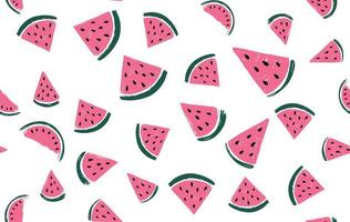 Watermelon slice hand drawn illustration. vector