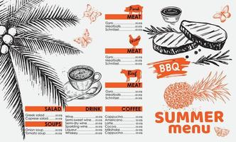 Design template Menu, Vector hand-drawn illustration.