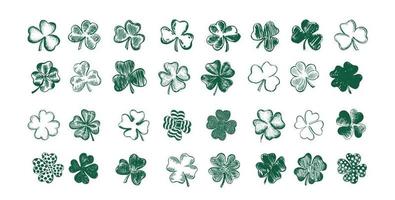 Clover set. Patrick's day. Hand drawn illustration,Vector. vector