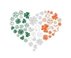 Heart of clover. Patrick's day. Hand drawn style. Vector illustration.