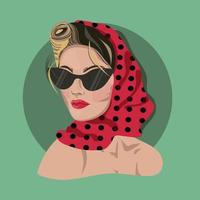 Vector portrait in pop art style