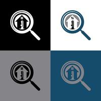 magnifying glass logo icon or online search engine wrapping key symbol