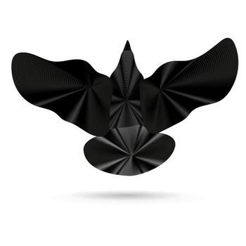 Black line eagle with blend shapes. Vector abstract waves and lines bird. Eagle made with blend effect.