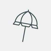 Umbrella beach line icon. Sun protection. Parasol symbol. Vector