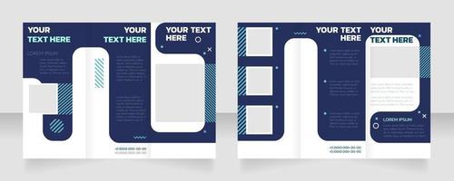 Business development conference trifold brochure template design. Zig-zag folded leaflet set with copy space for text. Editable 3 panel flyers vector