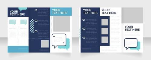 diseño de plantilla de folleto tríptico de educación dirigida a redes sociales. conjunto de folletos plegados en zig-zag con espacio de copia para texto. volantes editables de 3 paneles vector