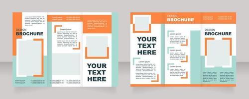 Promotional campaign for new brand trifold brochure template design. Product advertising. Zig-zag folded leaflet set with copy space for text. Editable 3 panel flyers