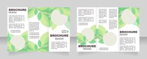 Sustainable energy sources for homes trifold brochure template design. Zig-zag folded leaflet set with copy space for text. Editable 3 panel flyers vector