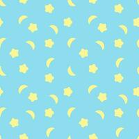 stars and moon seamless background on pastel color background vector