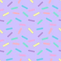 Seamless background with stripes of toppings sprinkled on a pastel purple background. vector