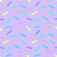 Seamless background with stripes of toppings sprinkled on a pastel purple background. vector