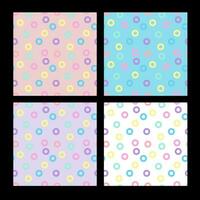 pastel tones donut circle pattern seamless background bundle vector