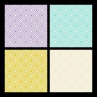 Seamless background bundle with pastel tones overlapping squares pattern. vector