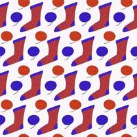 Seamless pattern of cozy knitted socks. Vector background for wrapping paper and different textile design.